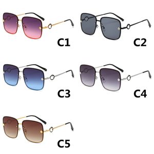 Mode Große Rahmen Damen Sonnenbrille Metall Randlose Sonnenbrille Männer Designer Shades Retro Uv400 Schutz