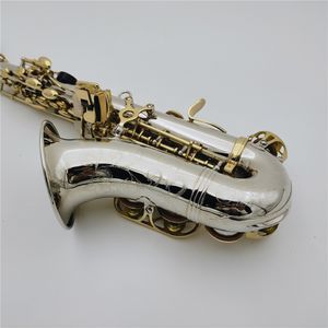 Ny ankomst Soprano Saxofon BB SC Silvering Brass Musical Instrument med munstycke