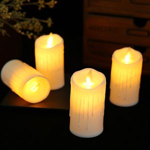 Candele a LED tremolanti senza fiamma Luce Tealight Led Candele a batteria Lampada Lampada votiva elettronica a LED Decorazioni per la casa di Halloween