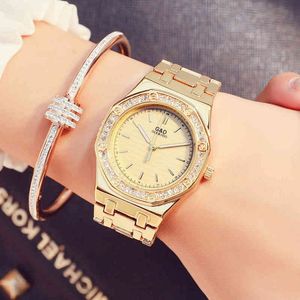 Diamond Luxury Brand 2022 Rhintone Elegant Ladi Gold Clock Wrist Watch for Women Relogio Feminino 2022