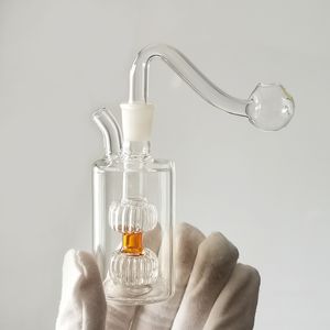 Fumando água aquática xisha queimador de óleo dab rig mini percolator bongs tubos pequenos apanhador de cinzas de vidro borbulhbler com tigela de vidro de junta masculina de 10 mm e presente de fumante