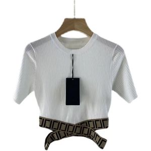 ポロデシグナー22New Women's Fレターステッチ短袖の春と夏の通気性のある丸い首のファッションThin Top Tシャツ