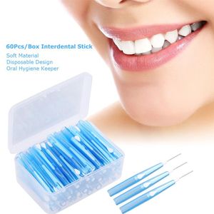 Wholesale 60Pcs Box Dental Floss Picks Refill Inter-dental Brush Teeth Stick Toothpick Flosser for Oral Deep Clean Health Care267w