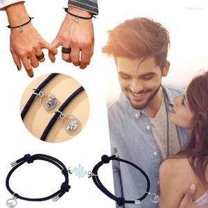 Bangle Heart Hoop Earrings A Pair Of Couple Bracelet Set Ladies Men's Alloy Magnet Attracting Bracelets Valentine's Watch For Inte22