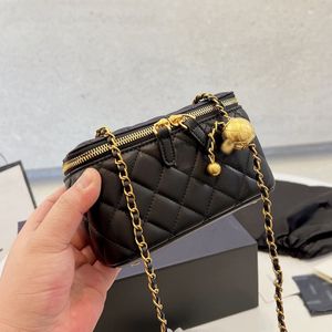 Famous Brand Mini Box Bags Adjustable Shoulder Strap Quilted Crossbody Genuine Leather Bag Luxury Designer Top Quality Cosmetic Vanity Handbags Coin Purse 17*10CM