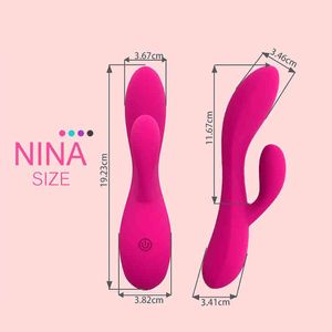 Nxy Vibrators Rabbit Vibrator Double Motor g Spot Clitoris Stimulator Heating Silicone Dildo Waterproof Adult Sex Toys for Women 220420