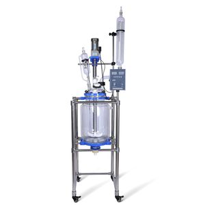 ZZKD LAB levererar 30L Dubbelskikt Cylindrical Glass Jacketyp Reaktor Kemisk reaktion Kettle Unit