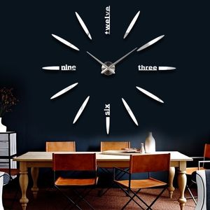 Verkauf Wanduhr Uhren Uhr Aufkleber DIY 3D Acryl Spiegel Home Dekoration Quarz von Hof Nadel Moderne Y200407