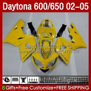 Кит для кузова для Daytona 600 650 CC Glossy Yellow Daytona650 02-05 CoSling 104HC.31 Daytona600 2002 2003 2004 2005 Bodys Daytona 600 02 03 04 05 Full Vatings