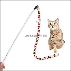 Cat Toys Supplies Pet Home Garden Creative Plastic Kitten Interactive Sticks Funny Fishing Rod Game Wand Feather Stick Toy Drop Delivery 2