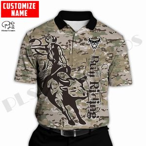 PLstarCosmos 3DPrint Riding Bull Custom Name Sport Polo Shirt Team Funny Harajuku Sleeveless Tees Fitness Unisex B 1 220713