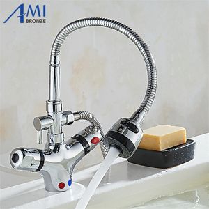 Termostat banyo muslukları mutfak musluk banyo küveti sıcak soğuk karıştırıcı musluk musluk pirinç 360 döner havza muslukları 8023 T200423