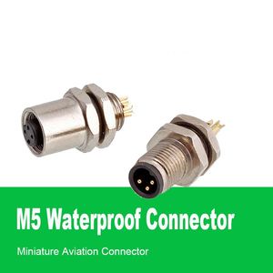 Andra belysningstillbehör Vattentät lödning M5 3PIN 4PIN CONNECTOR MANA KVINE PANEL SOCKET Högprecisionsinstrument Mikroadapter Jack