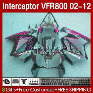 ホンダインターセプターVFR 800RRピンクの炎800 VFR800 RR CC VFR800RR 02 2007 129NO.116 800CC 02-12 Bodywork VFR-800 08 09 10 11 12フェアリング