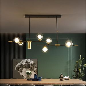 Подвесные лампы Современная светодиодная люстра для кухонного столового стола Офис Черный золото крытые потолочные потолочные лампы лампы для дома осветитель.