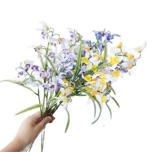 Jeden sztuczny kwiat długi łodyg Bell Orchid 19 