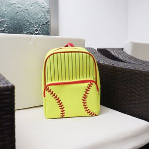 Leinwand Softball Schultaschen Streifen Reise Laptop Rucksack Frauen Junge Mädchen Kinder Doppelgurte Büchertasche DOM1946