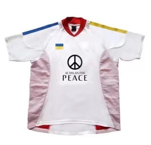 Fußball Trikots Jersey Klassischer Retro Mailand 2002 2003 Modell für die Ukraine Shevchenko AC Peace Football Shirt 7# Spezielle Version