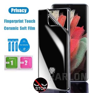 3D Zakrzywiony pełny klej kleju ochraniacz ekranu prywatności dla Samsung Galaxy S24 S23 S22 ULTRA S21 S20 Plus Note 20 Pro S10 S8 S9 Note1