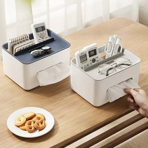 Caixa de armazenamento multifuncional de plástico Simples Sala de estar Mesa de café Diversos Armazenamento Escritório Restaurante Caixas de lenços de papel Ferramentas domésticas LT0174