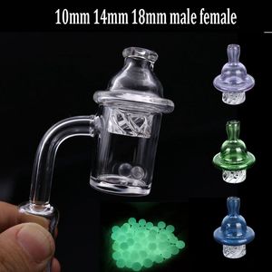 Günstigstes Rauchzubehör Quarz Banger Nail mit Spinning Carb Cap und 2 Terp Pearl 45 90 Grad Weiblich Männlich 10mm 14mm 18mm Für Dab Rig Bongs Drop Shipping 2St