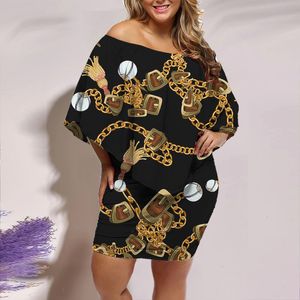 NoisyDesigns svarta lyxklänningar för kvinnor utanför axel ruffle bodycon club party robe hund sexig 4xl blommor tiger droppar 220627