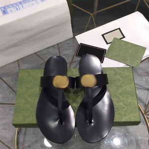 2022 Slides Desinger Kvinnor tofflor Fashion Sandal Slide Black Golden Red Leather Rubber Flip Flops Brand Shoe Ladie Shoes Sandals Slipper