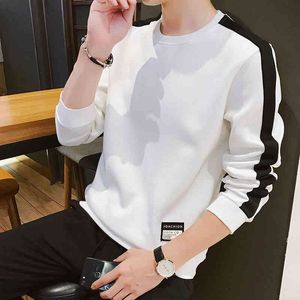 New Sweater Men's Spring and Autumn Korean Casual Round Neck Long Sleeve T-shirt Student Pullover Bottomed Shirt Wear
