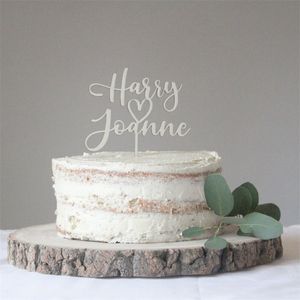 Decorazioni personalizzate Custom Cute Love Heart Matrimonio Regalo in legno Cake Topper D220618