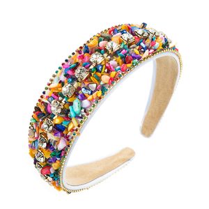 Sparkly Luxury Handmade Baroque Full Colorful Stone Headbands Hairbands For Women Girls Crystal Hair Accessories