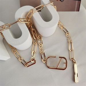 Metal zincir kemer harf kemerleri kadın moda çok yönlü ışık lüks bel zincirleri erkek tasarımcı kemer