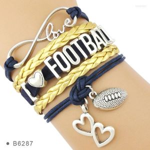 Charm armband oändlighet älskar fotboll nana mormor mamma delfiner spelar fans vän smycken mens pärlor läder för kvinnor1 inte22