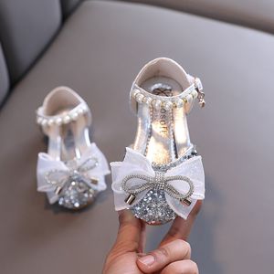 Flickor sandaler sommar mode lilla flicka prinsessa barn bow baby show barn skor e649 220525
