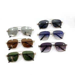 Luxus-Designer-Sonnenbrille für Herren, schwarzer Rahmen, quadratischer Draht, Metall, Sonnenbrille, Damen-Retro-Sonnenbrille, Vintage, hochwertige Brillen mit Boxen, Gafas Oculos De Sol, 58 mm