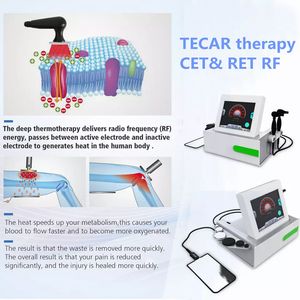 Neue tragbare Tecar-Maschine 300-450 kHz RET CET Physiotherapie Reduzieren Sie Cellulite-Elektroschocktherapie tiefe Schmerzen lindern für die Rehabilitation