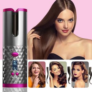 Hair Curlers Coreless Automatic Hair Curler Iron Wireless USB Rechargeable Air Curler Curves Waves LCD Display Ceramic Curly Travel Home For Woman Sharon