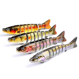 K1635 12cm 19g Ganchos de atração de pesca para trutas de truta robustos de trutas com várias articulações de natação lenta Swings Swimming Swings Lures de água salgada Bassia de água salgada Kit de peixes