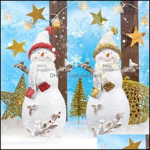 Party Decoration Diy Christmas Snowman Pendant 2022 Resin Doll Year Crafts For Gift Home Decor Drop Delivery 2021 Event Supplies Festive G