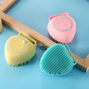 Bathroom Dog Bath Brush Massage Gloves Soft Safety Silicone Comb with Shampoo Box Pet Accessories for Cats Shower Grooming Tool DD