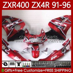 Bodywork Kit For KAWASAKI NINJA ZXR 400 CC ZX4R ZXR400 ZX-4R 91 92 93 94 95 96 138No.192 Body ZX 4R ZXR-400 1991 1992 1993 1994 1995 1996 400CC 91-96 OEM Fairing Metallic Red