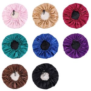Adjustable Satin Silk Bonnet Double Layer Night Sleeping Cap for Women Curly Hair Springy Head Cover Hair Accessories