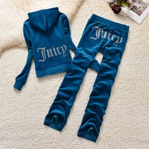 Juicy Apple Tracksuit Women Spring Autumn New Leisure Sports Suit Picks-tröjor Hoodies Tvådelar utomhus sportkläder kostymer saftig träning 783