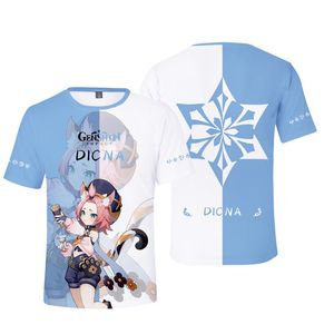 メンズTシャツプリントゲームGenshin Impact Tシャツメンメンズティーファッションアンバーキッズサマートップカジュアルボーイズガール