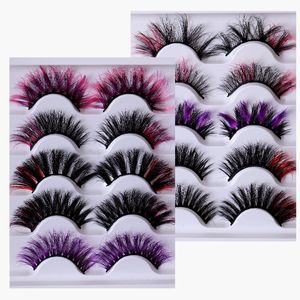 Cor densamente encaracolado Cílios Fluffy Eyelashes Extensões Soft Vivid Mão Feita Reutilizável Multicamada 3D Fake Cílios Maquiagem Acessório para os olhos