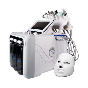 Salonger Bästa 6 i 1 Face Beauty Equipment Skin Care Hydrogen Water Oxygen Peel Hydro Facial Microdermabrasion Machine LED MASK