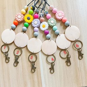 Cross-border foreign trade wholesale personalized silicone bead necklace Zou Ju lanyard keychain multi-color optional