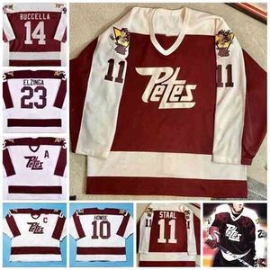 Nik1 2000 Movie Jerseys 10 Jon Howse 11 Petes Staal 23 Adam Essien Peterborough Peters Shabby Hockey Jersey Anpassat något nummer och namn