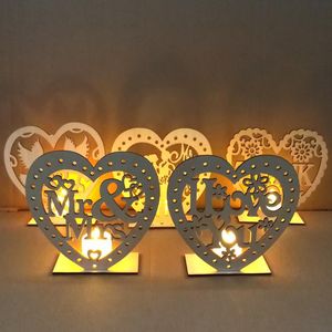 Party Decoration Wooden Wedding Candle Light Rustic GIfts Mr And Mrs I Love You Weeding Home Decor For Weddings Marry Me Just MarriedParty
