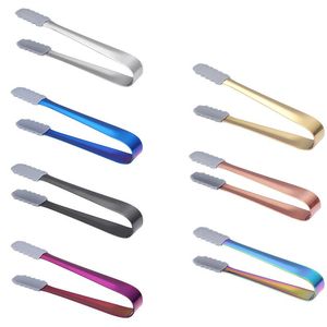 Bar Products Stainless Steel Ice Cube Clip Ices Tong Bread Food BBQ Clips Barbecue Clipes Ices Clamp Tool Bars Kitchen Accessories