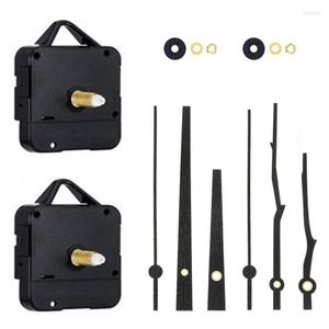 Kits de ferramentas de reparo 2pcs Mecanismo de movimento do relógio de parede de quartzo com 2 tipos de mãos de madeira para reparo de relógio de 12 polegadas REPAREPAIR HELE22